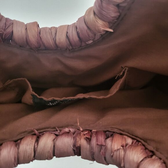 XHILARATION | Chevron Brown Basket Circular Grip Handbag - Picture 6 of 6